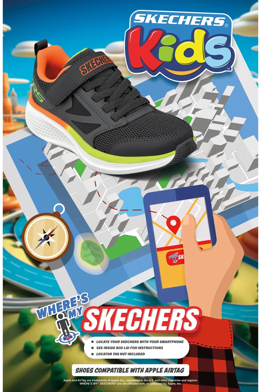 Кроссовки детские легкие Go Run Elevate 2.0 SKECHERS, Charcoal — фото 2