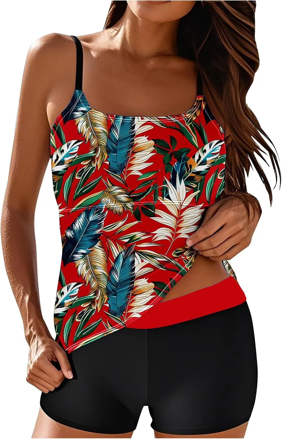 Женский танкини-купальник с тропическим принтом Tankini, Multicolor