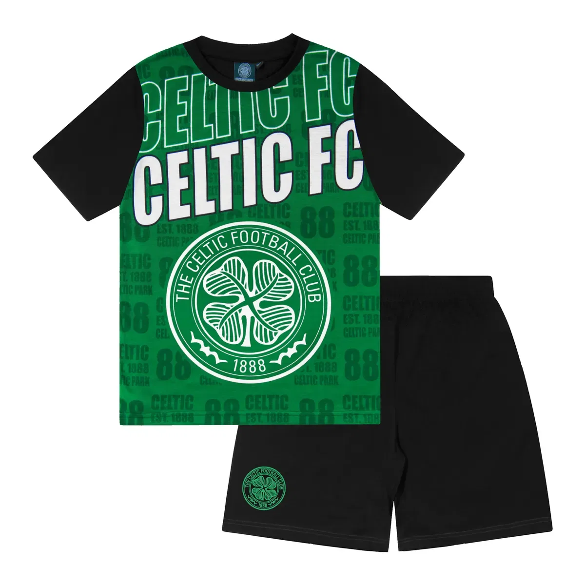 Детский комплект пижамы с коротким рукавом Celtic Fc, Green