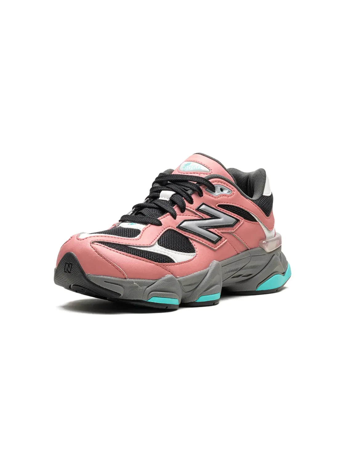 New Balance Кожаные кроссовки 9060 розово-бирюзовые — фото 2