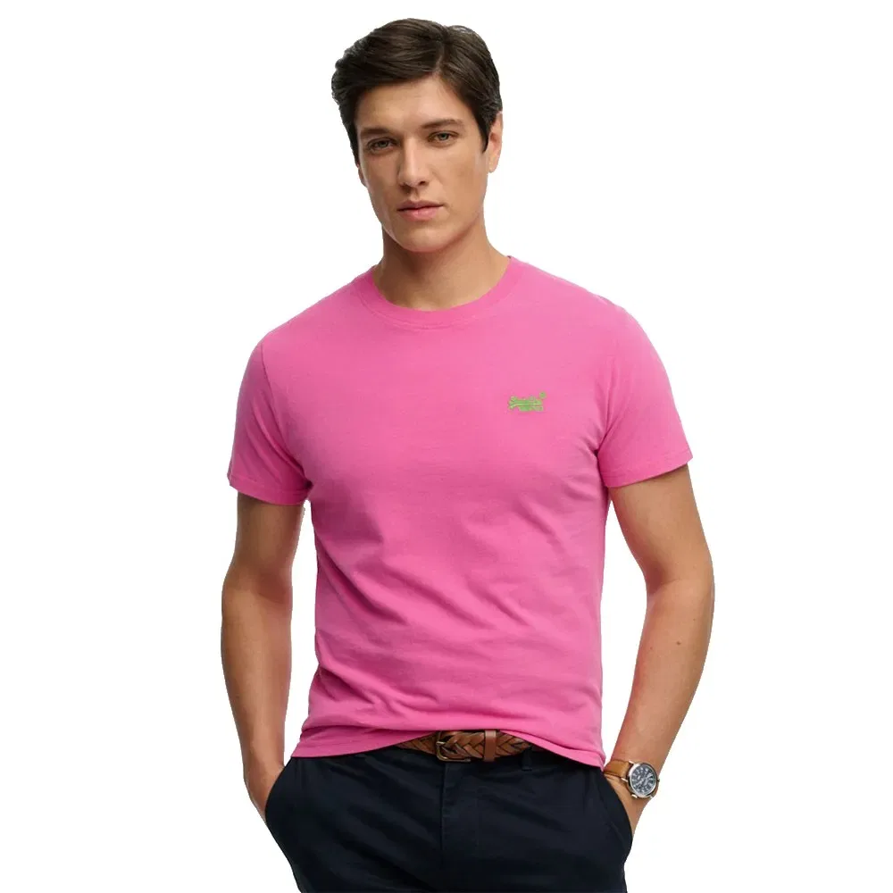 Мужская футболка с коротким рукавом и вышивкой Superdry, Pink