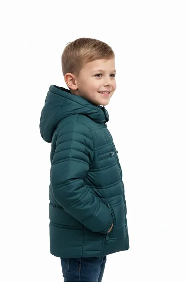 Детское пальто для мальчиков водонепроницаемое Lesso Kids, Oil Green — фото 2