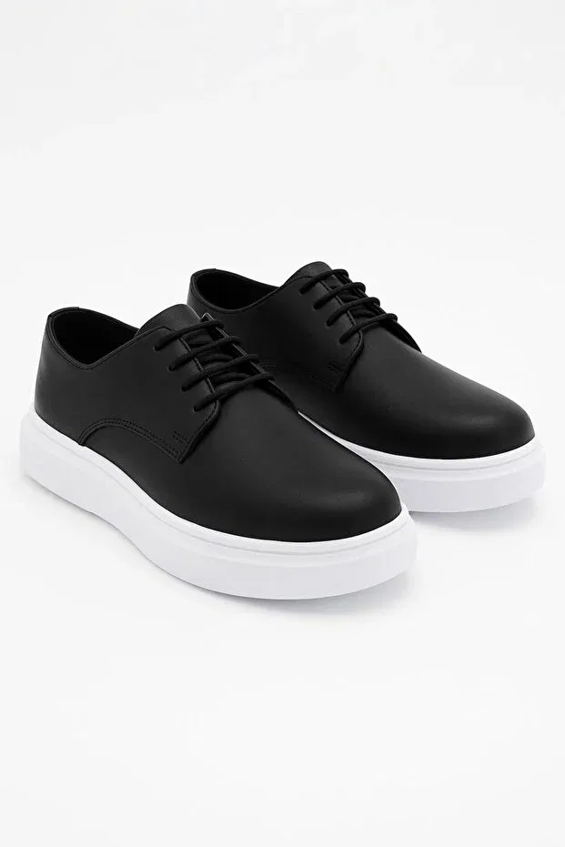 Детские туфли для мальчиков на платформе дерби матовые Sirri, Black — фото 4