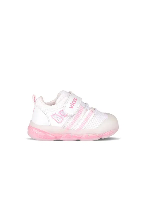 Детские кроссовки для мальчиков с застежкой-липучкой Lighted lightweight and orthopedic first step shoes Vicco, White — фото 2