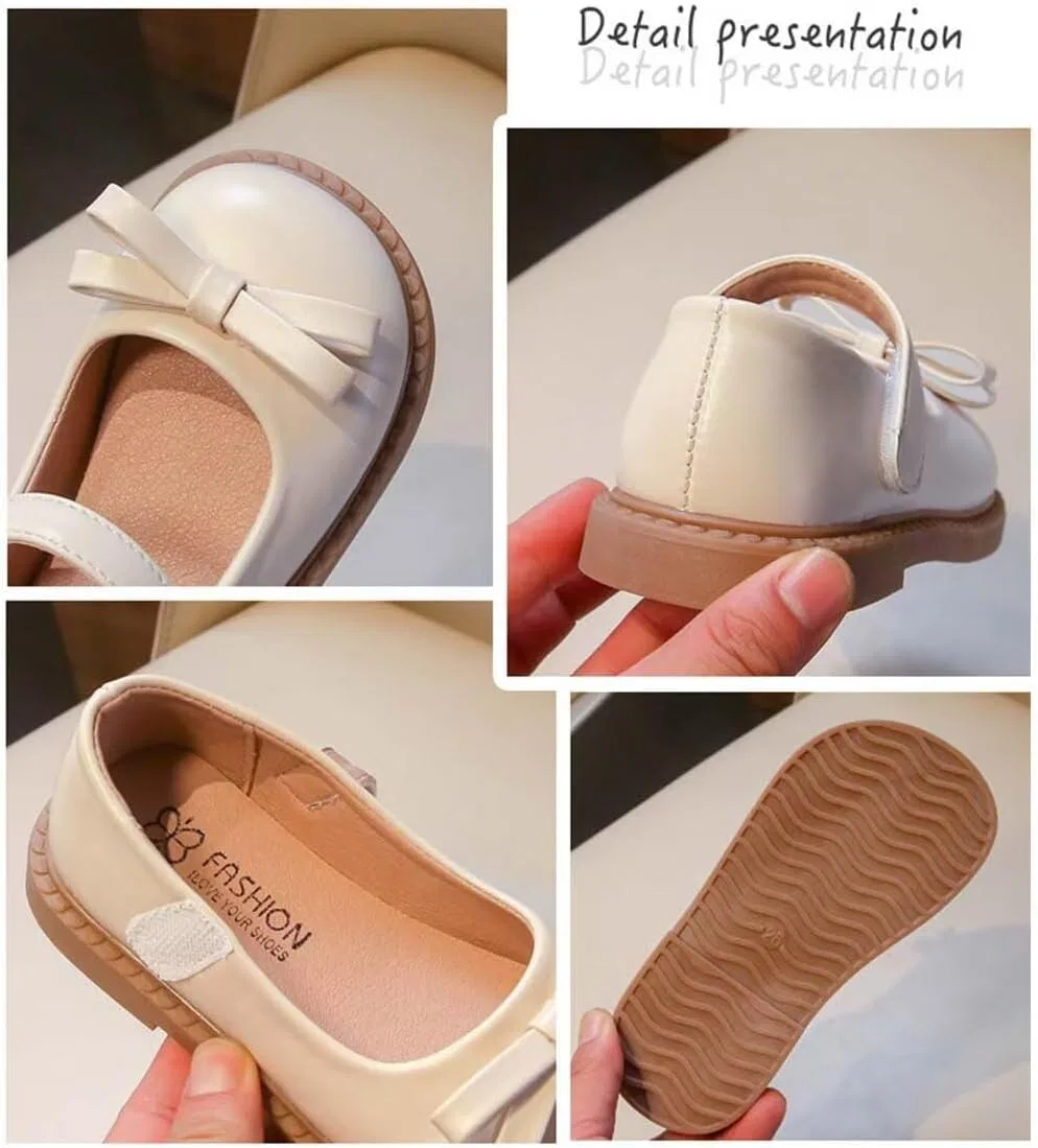 Детские туфли Мэри Джейн для девочек Princess Party School Flats IvoireCh, Beige — фото 4