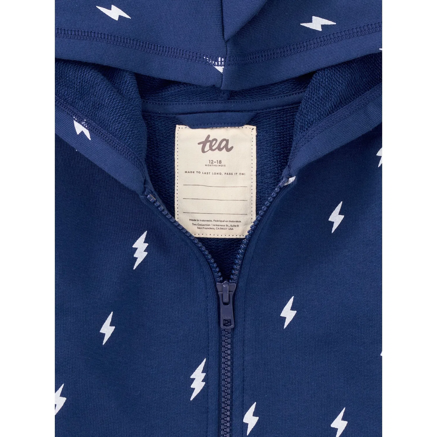 Детское худи с принтом молний Spike Out Baby Tea Collection, Lightning Bolts — фото 4