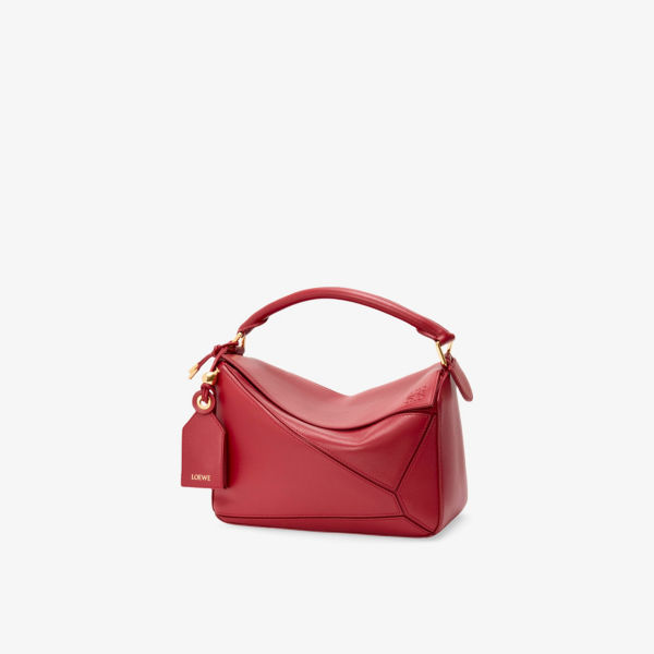 

Сумка Puzzle с верхней ручкой, малая, из кожи Loewe, красный