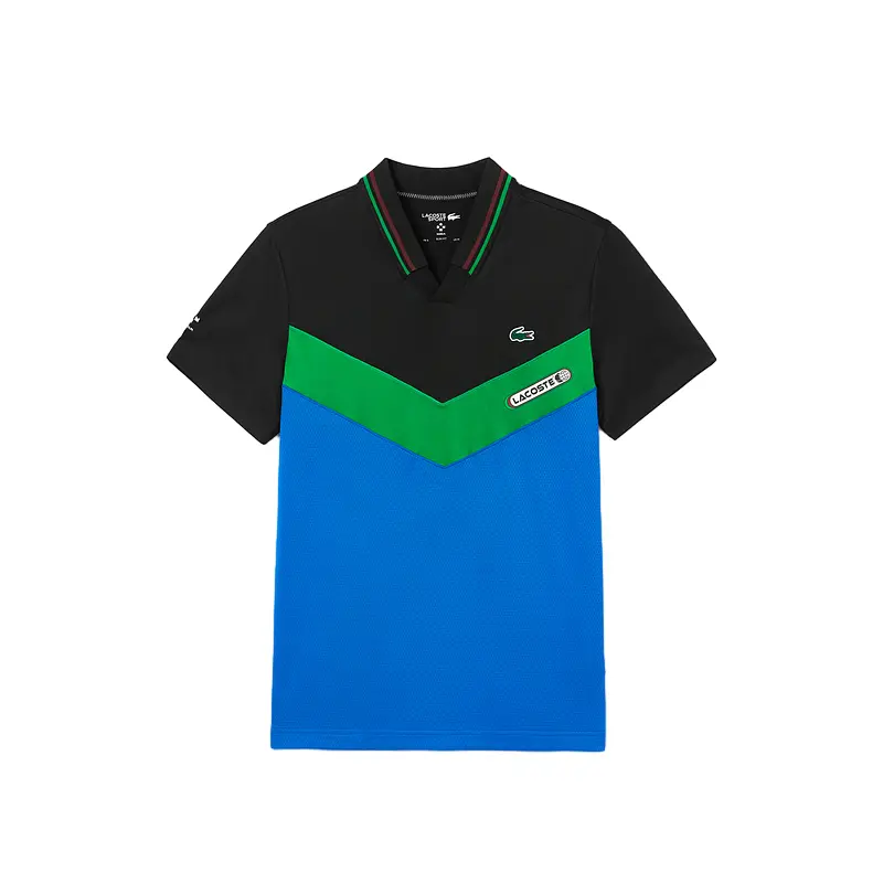 Футболка поло с коротким рукавом LACOSTE, черный зеленый синий — фото 2