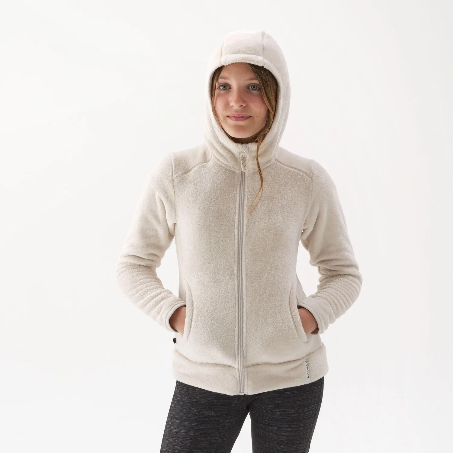 Детская флисовая куртка с принтом NH500 Zip Quechua, Perlbeige