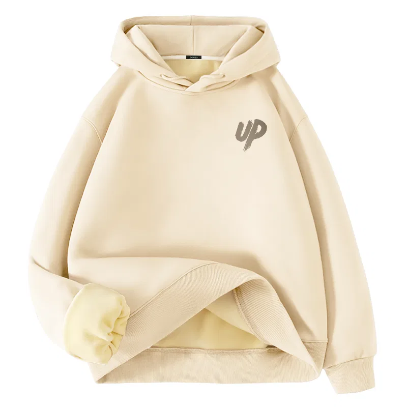 Детский худи с капюшоном утепленный Heavyweight MINISO, Light Beige (B Up Chest Logo)