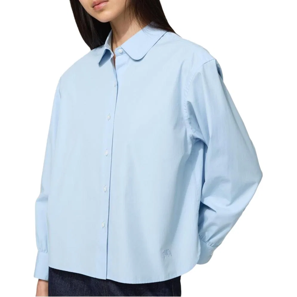 Женская рубашка с отложным воротником JW Anderson UNIQLO, Light Blue