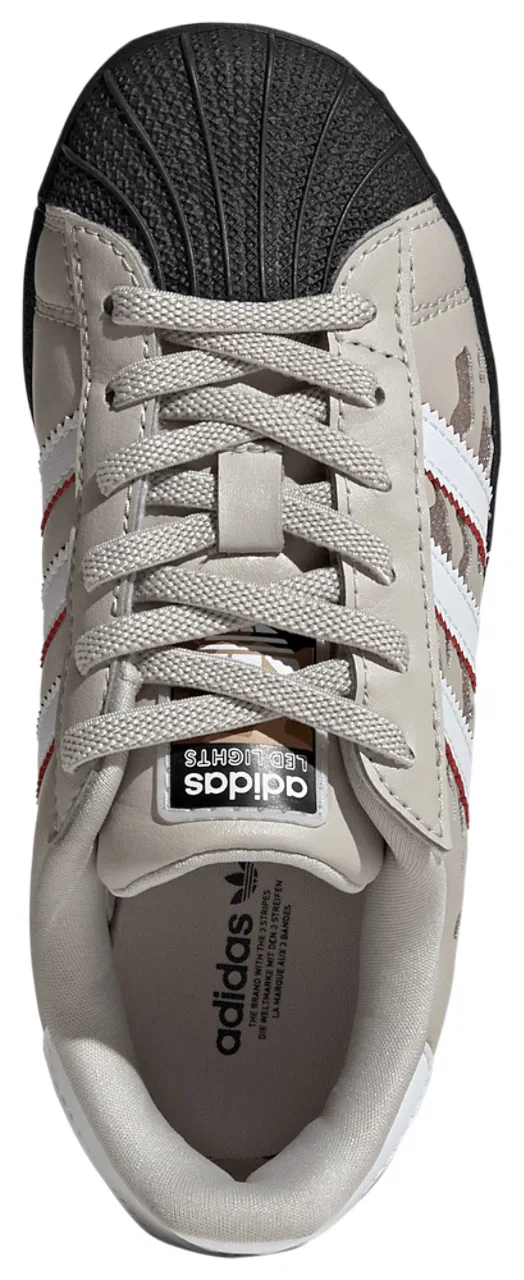 Детские кроссовки для мальчиков с LED-подсветкой Superstar adidas, Wonder Alumina/Footwear White/Wonder White — фото 4