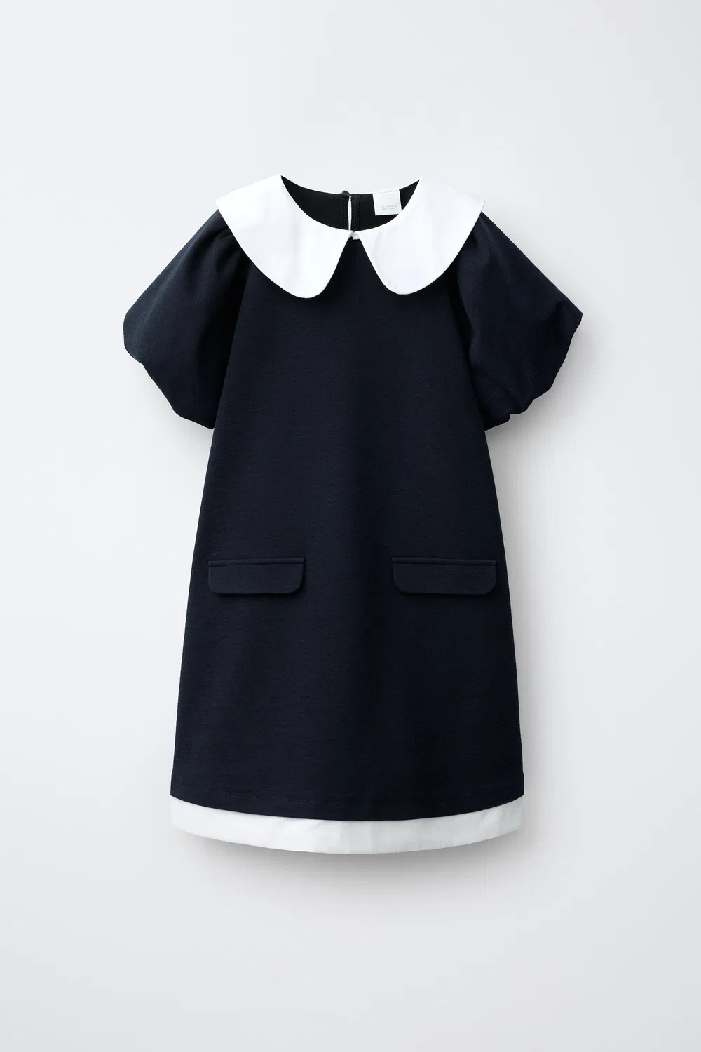 Платье с контрастным воротником ZARA, Navy blue