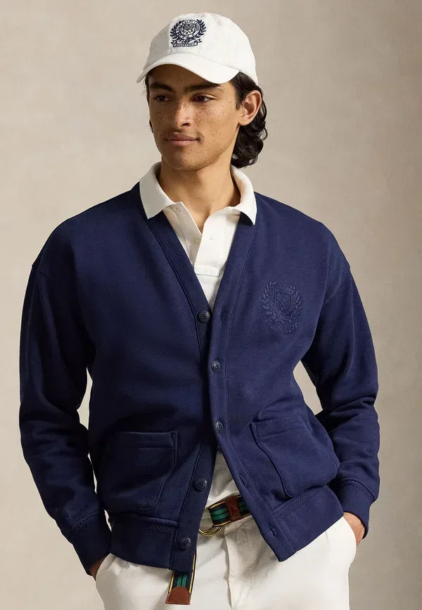Кофта на молнии хлопковая Polo Ralph Lauren, Refined темно-синий