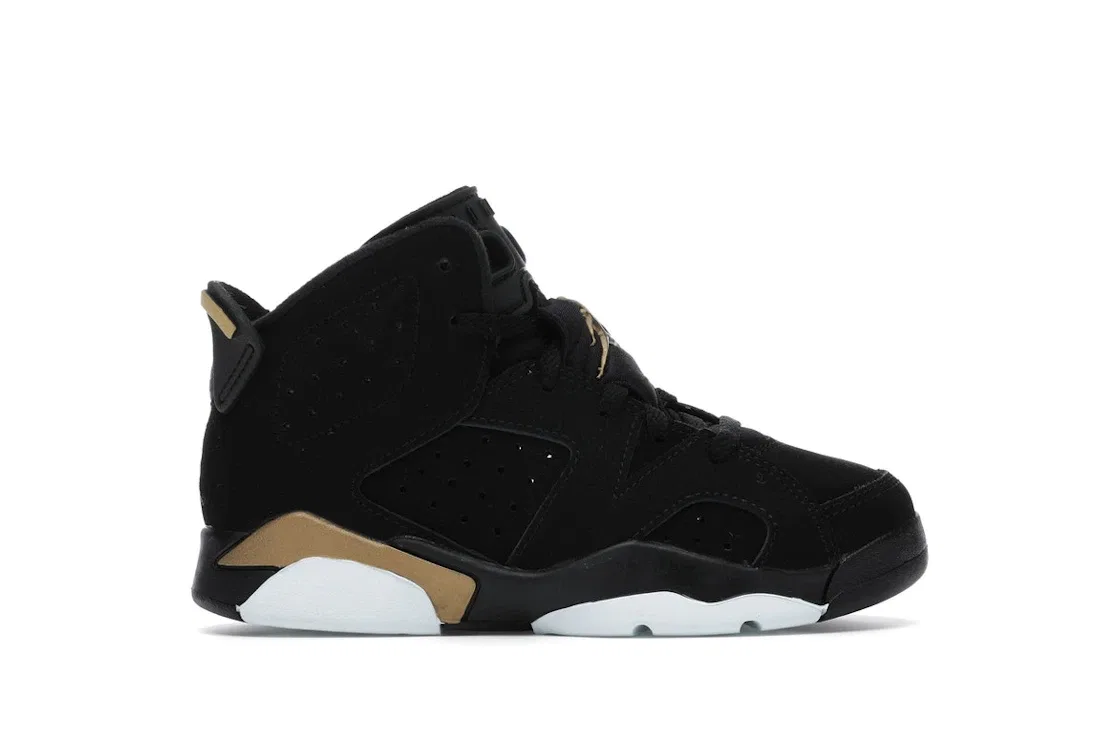 Детские кроссовки Lifestyle с длинным язычком Jordan 6 Retro Jordan, Black/Metallic Gold/Black