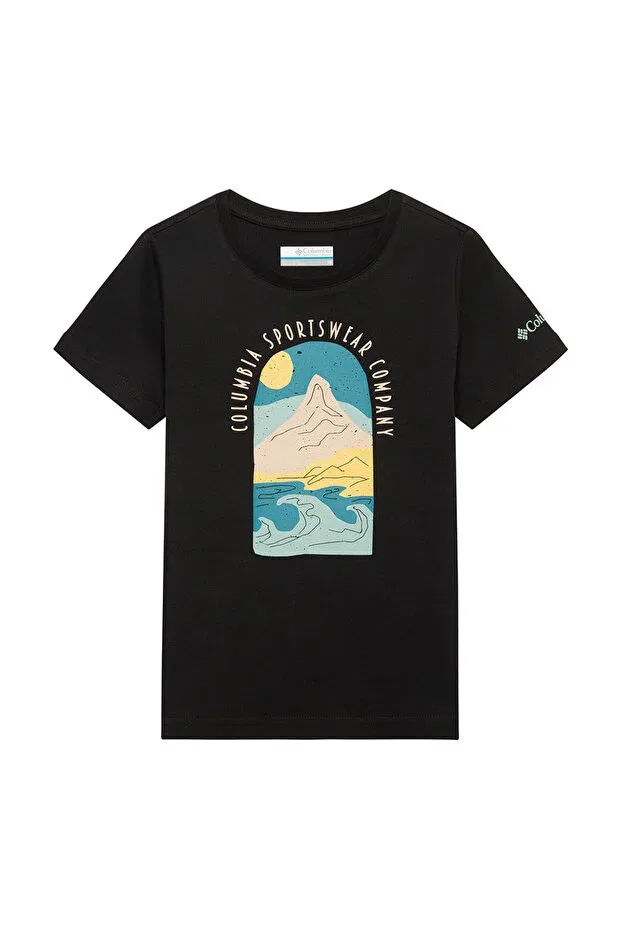 Детская футболка для девочек с принтом Csc Cozy Coastline Kids Short Sleeve T-Shirt Columbia, Black