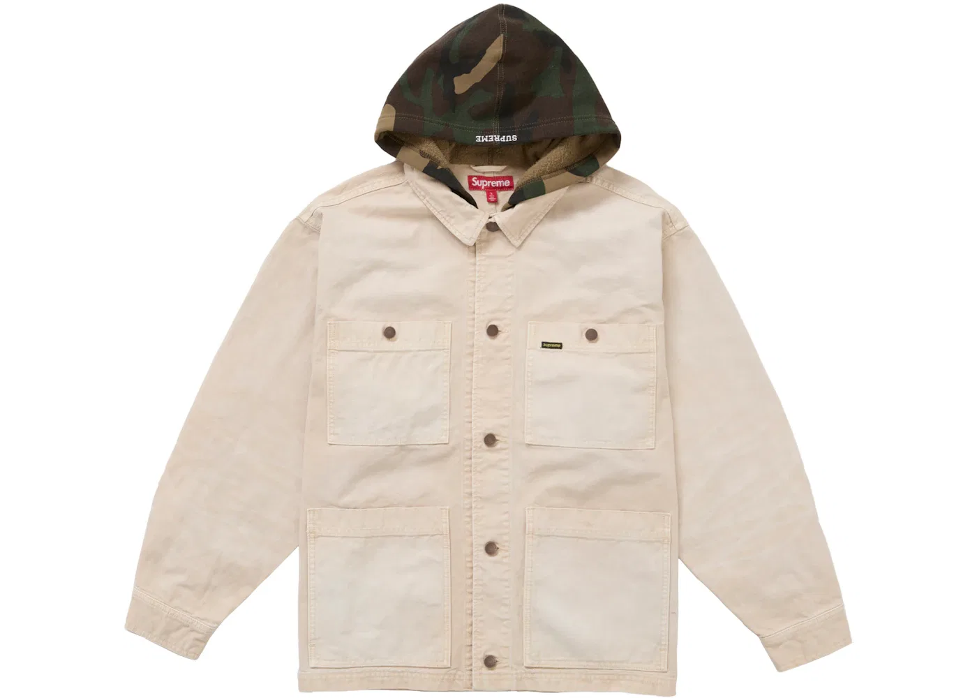 Мужское хлопковое пальто с капюшоном Worn Hooded Chore Coat Supreme, натуральный
