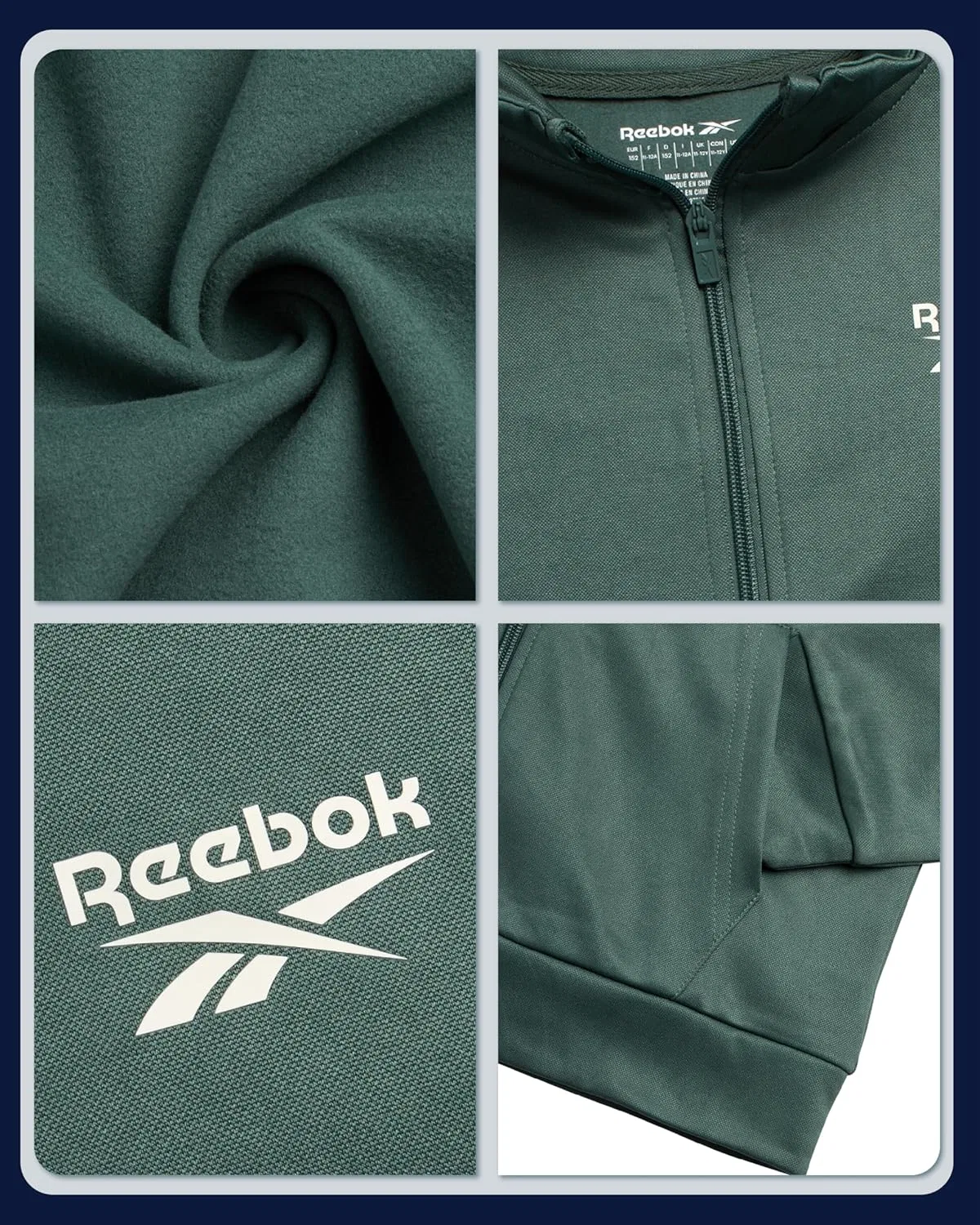 Детский спортивный костюм Reebok 3-предметный, оливковый — фото 3