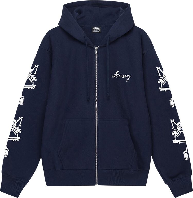 

Худи Stussy Paradise Lost Zip Hoodie 'Navy', синий