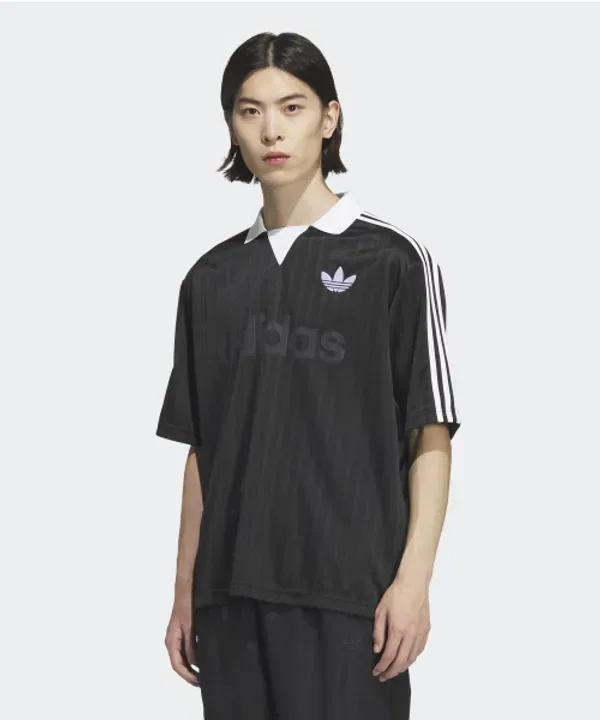 Поло-рубашка с воротником, Adidas, черный