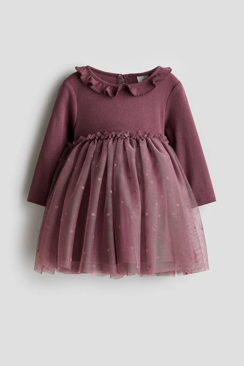Хлопковое платье с юбкой из тюля H&M, Dunkles Mattrosa