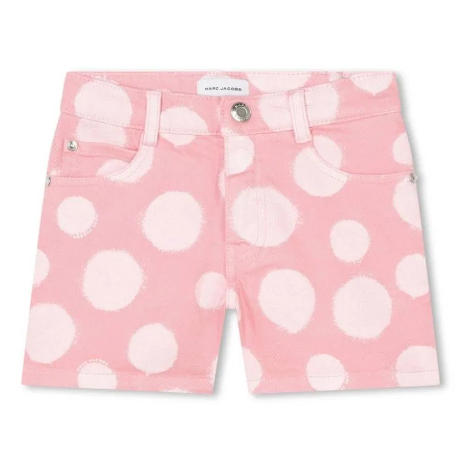 Шорты с принтом в горошек Polka-Dot Print Little Marc Jacobs, Pink Washed Pink