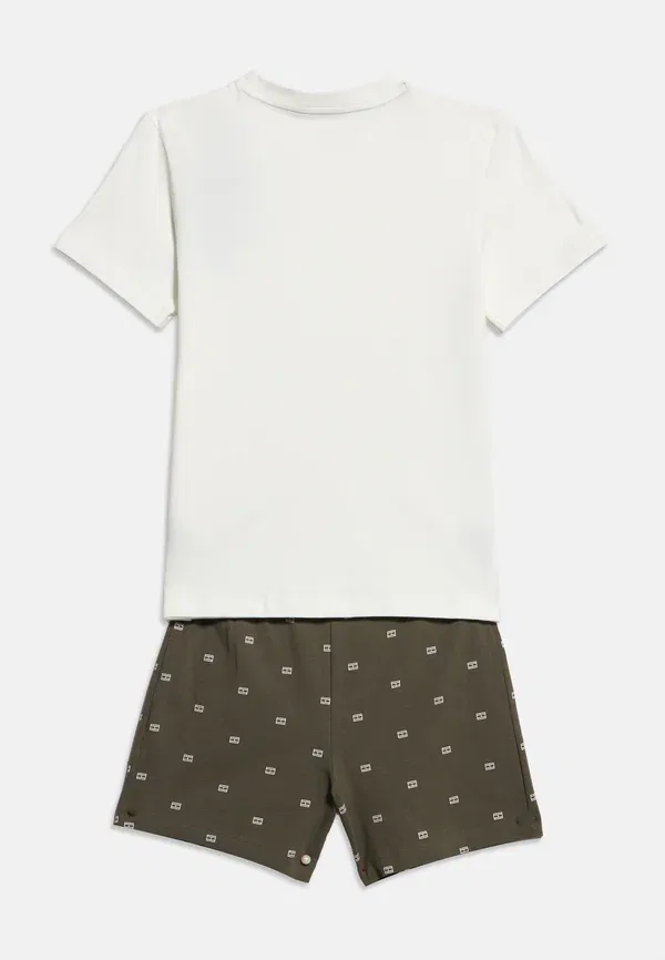 Комплект пижамы с принтом Signature essential shorts pyjama set Tommy Hilfiger, ecru, экрю — фото 2
