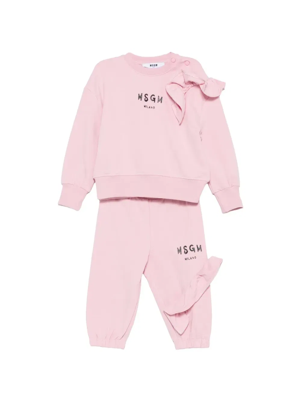 Спортивный костюм с логотипом и оборками MSGM Kids, розовый