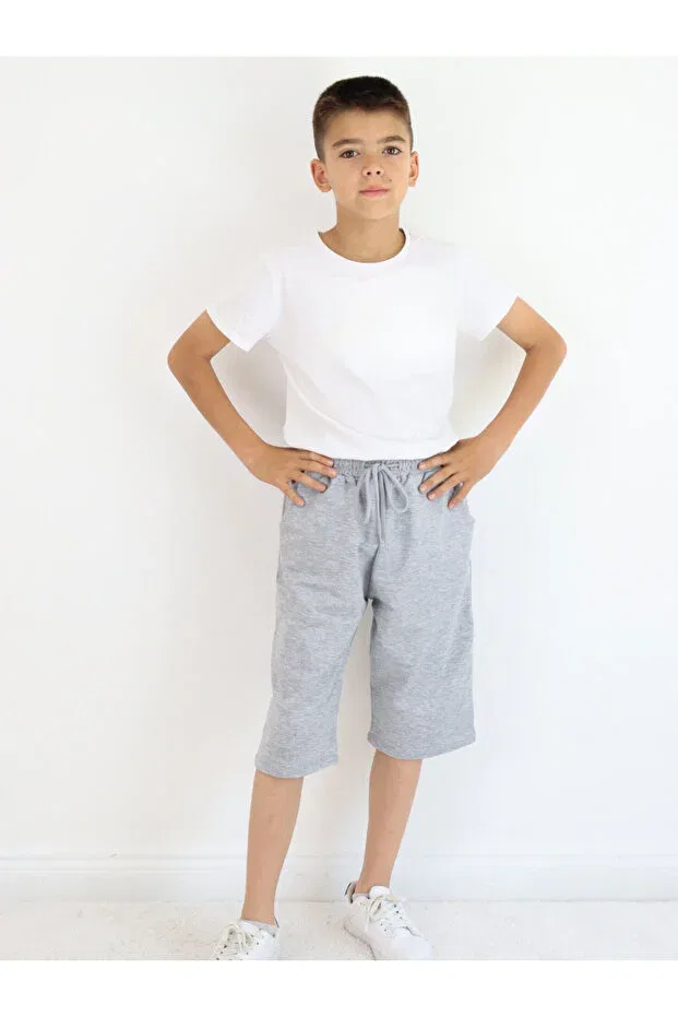 Детские шорты-капри для мальчиков хлопковые 2 шт Harika Kids, Navy Blue-Grey — фото 2