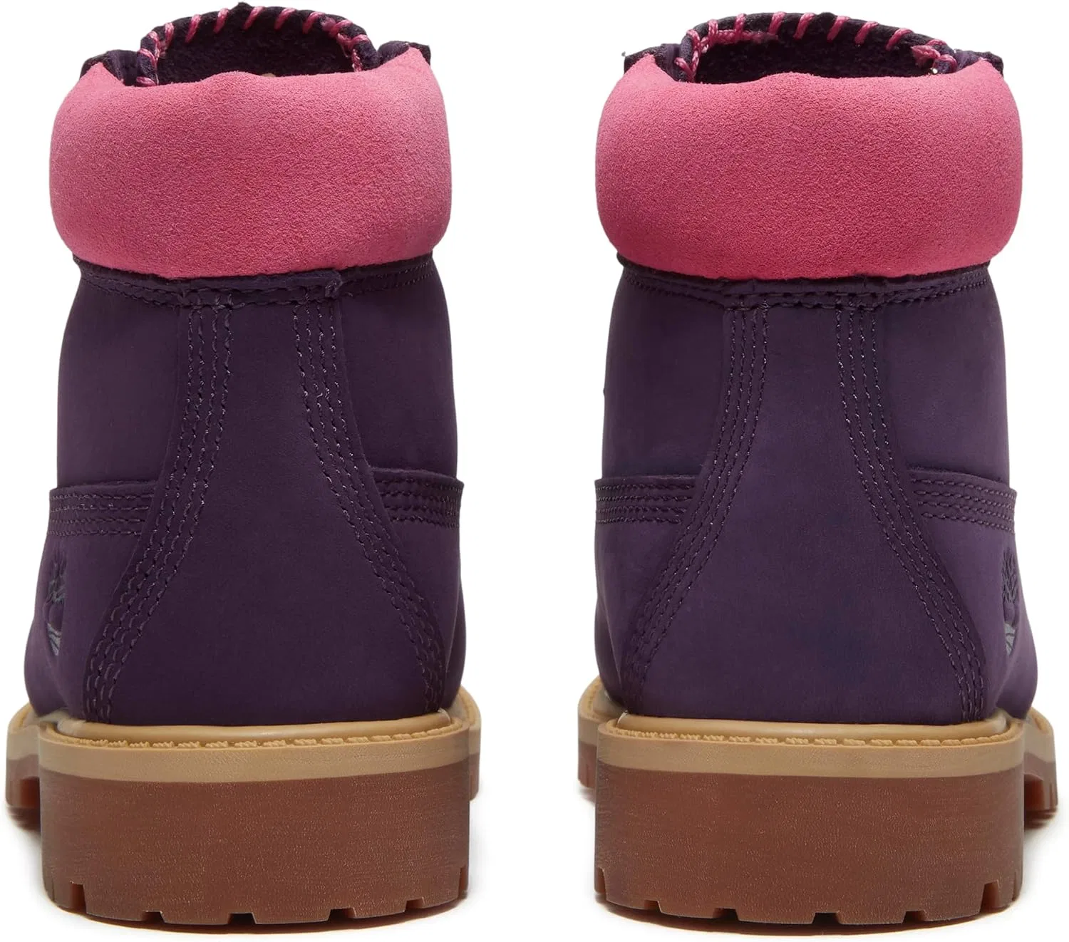 Детские ботинки для девочек водонепроницаемые Premium 6 Inch Timberland, Dark Purple Nubuck/Pink — фото 3