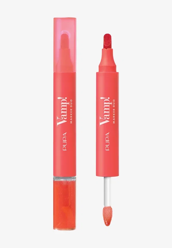 Набор для губ маркер и масло Vamp! marker duo, Pupa Milano, 4 мл, Jelly Coral, цвет jelly coral
