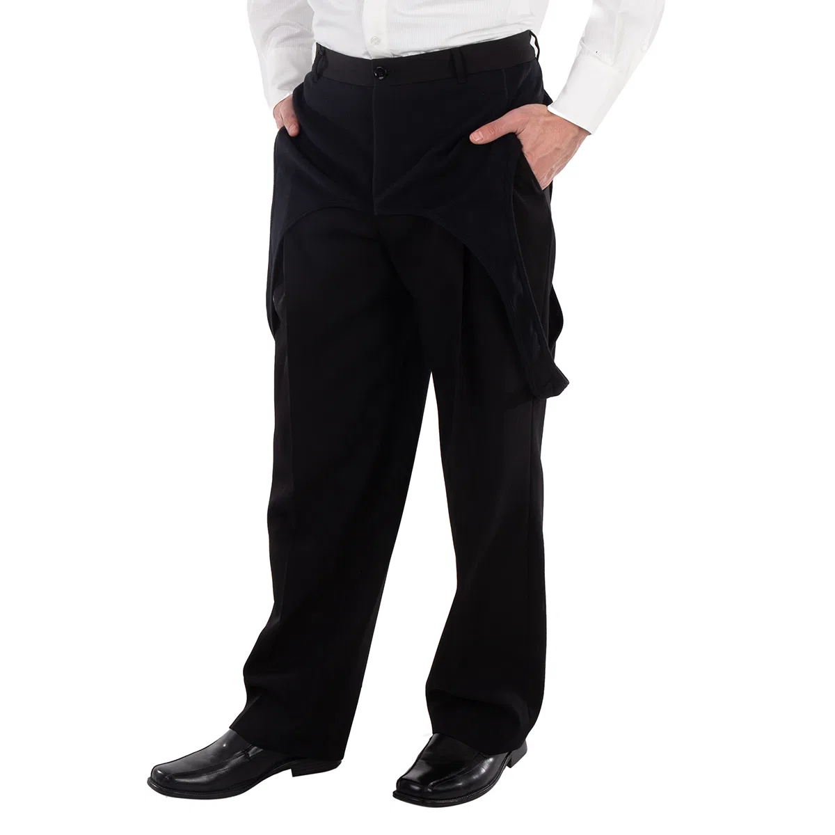 Брюки классические из шерсти Panel Detail Wool Tailored Trousers Burberry, Black — фото 2