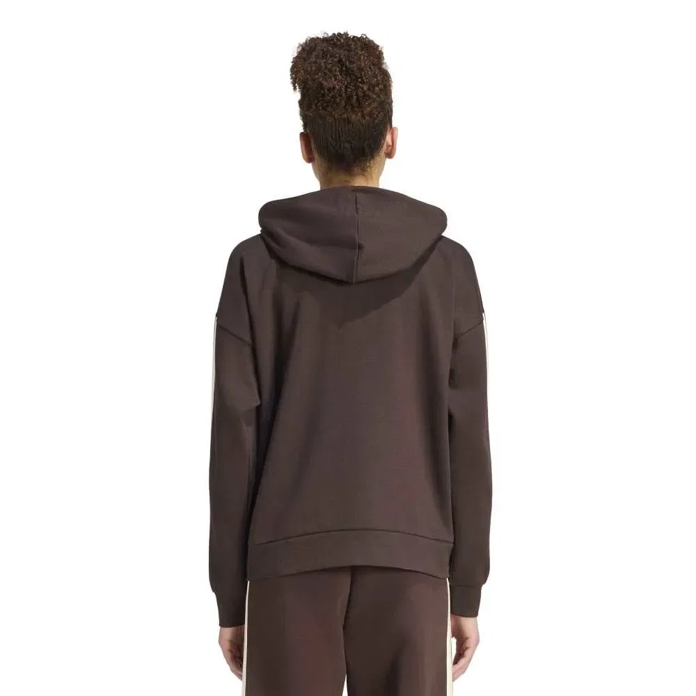 Худи на молнии Adidas Essentials 3 Stripes Fleece, коричневый — фото 2
