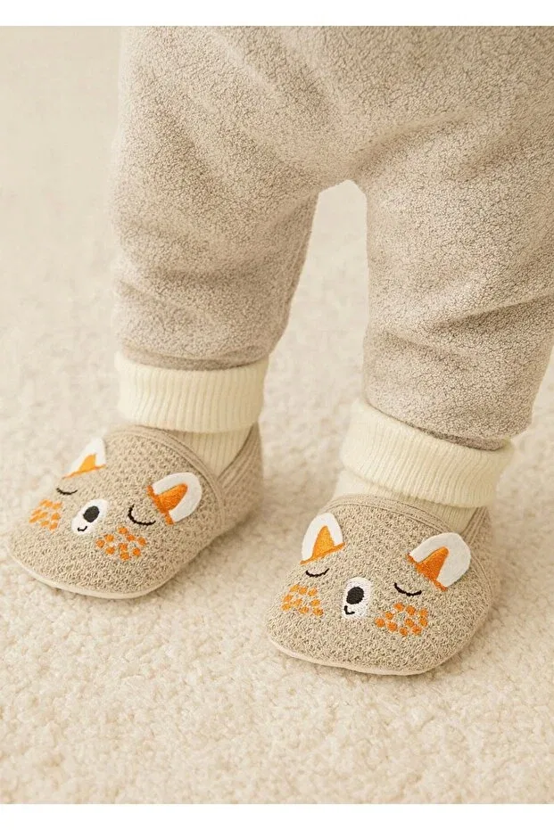 Детские пинетки вязаные для новорожденных Minissa Baby Kids, Beige — фото 4