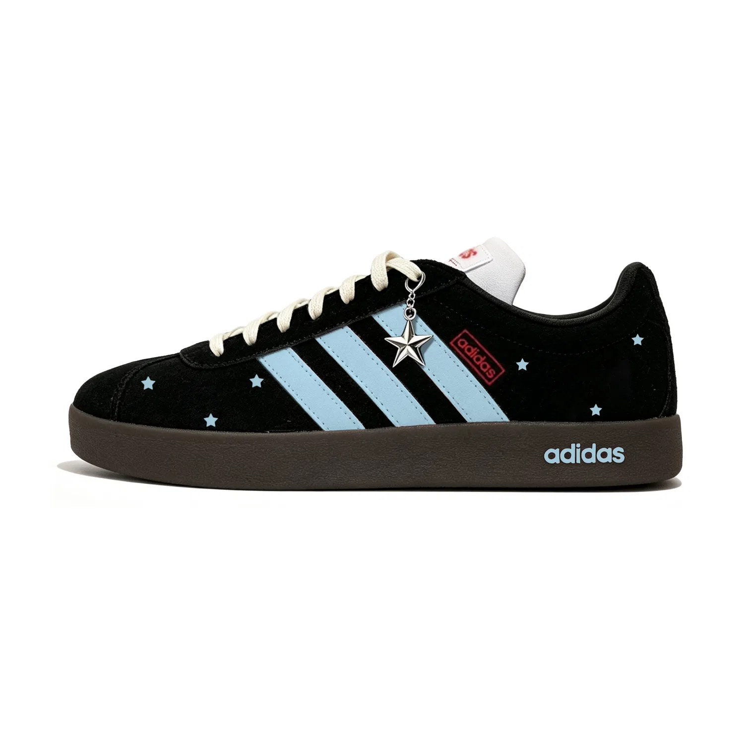 Детские кроссовки-скейтборд с принтом VL COURT 2.0 Adidas, Blue Black — фото 3
