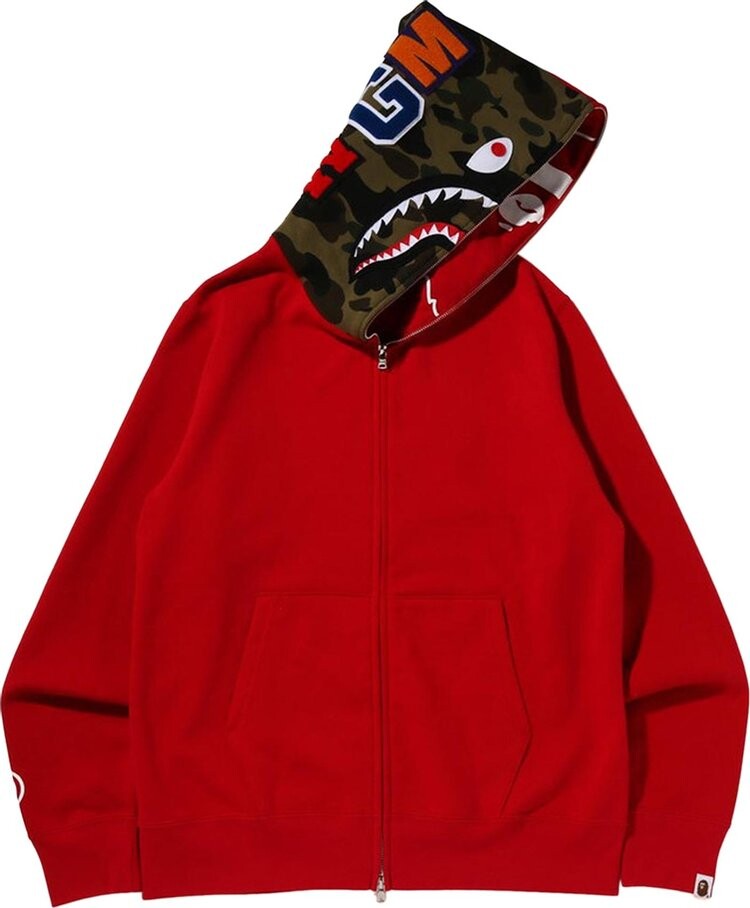 

Худи BAPE Crazy Face Full Zip Hoodie 'Red', красный