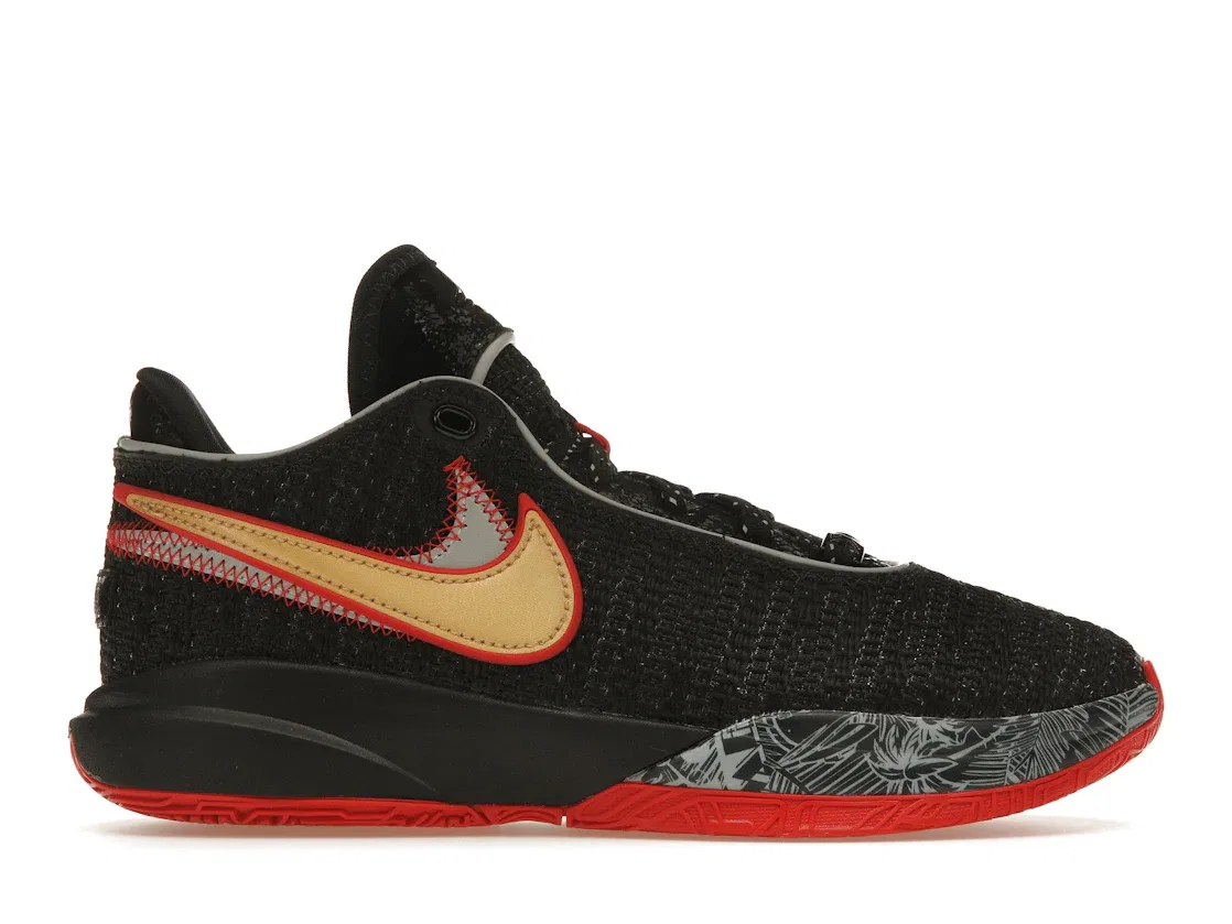 Детские кроссовки для мальчиков с высокой производительностью Nike LeBron 20, Black/University Red/University Gold/Black