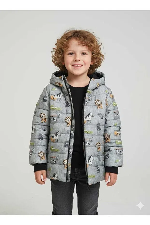 Детское пальто для девочек с принтом Dublino Kids, Gray