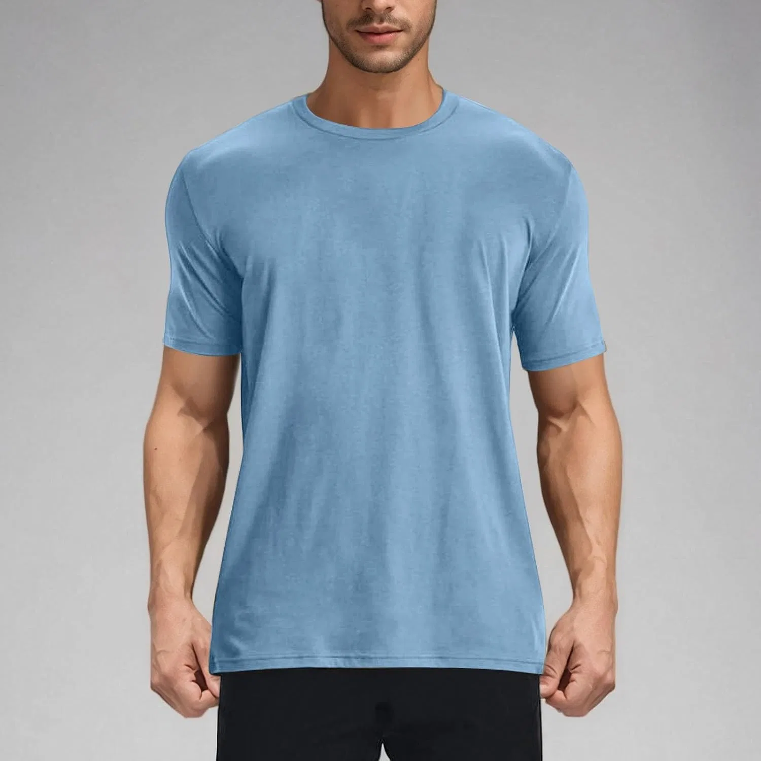 Мужская футболка с коротким рукавом Regular Fit NoxwB, Light Blue — фото 2