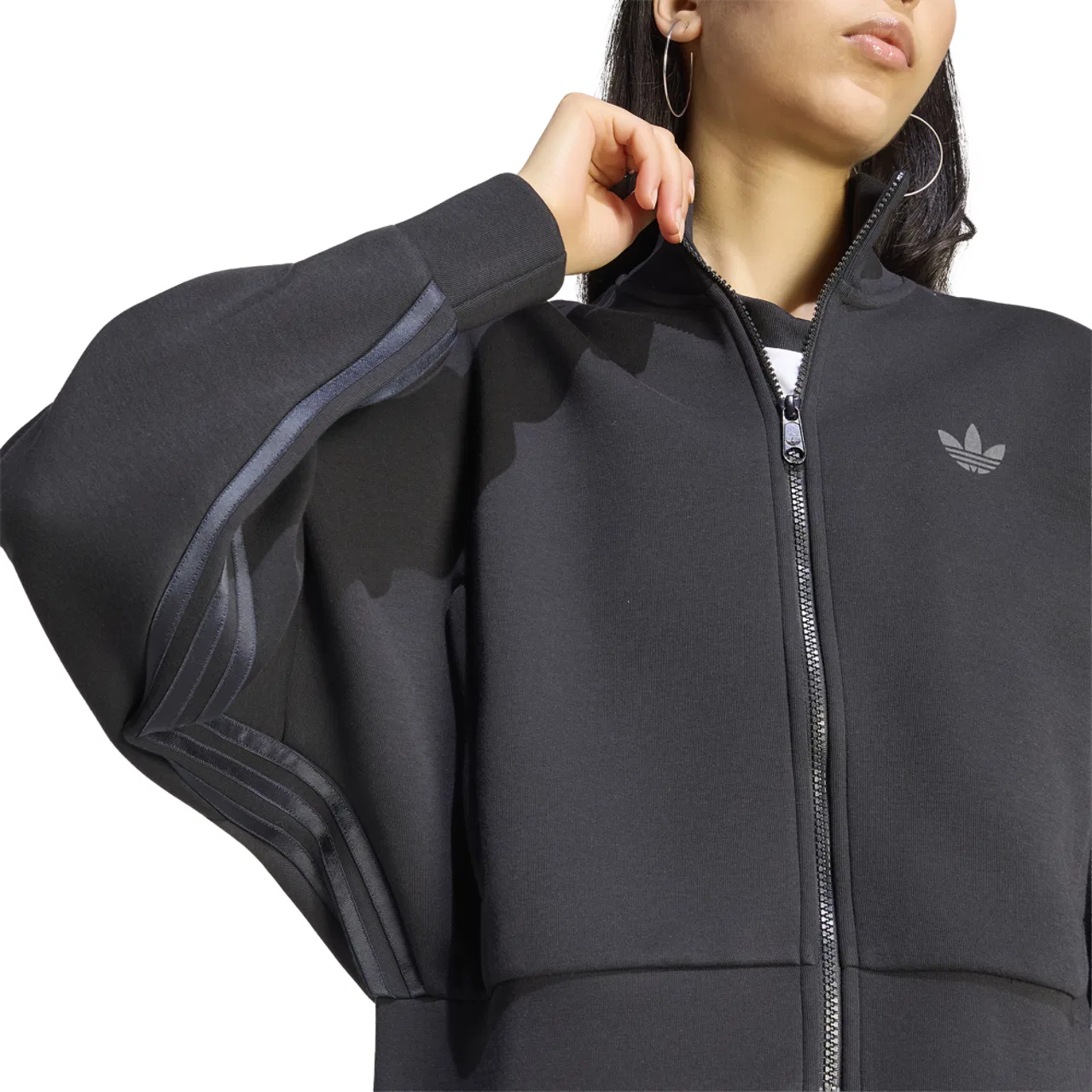Женская куртка Spacer Track Top Adidas, цвет Black/Black Reflective/Night Grey — фото 4