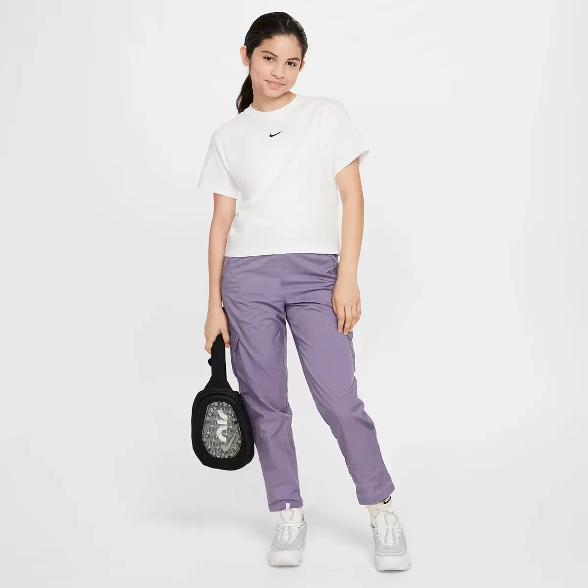 Детская футболка для девочек хлопковая Essential Lbr Nike, Blanco — фото 4