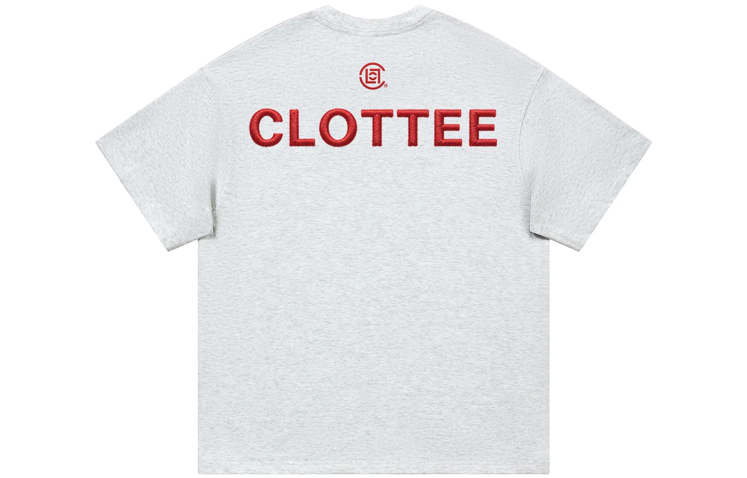 Детская футболка с принтом CLOT, White Heather Gray Red Embroidery