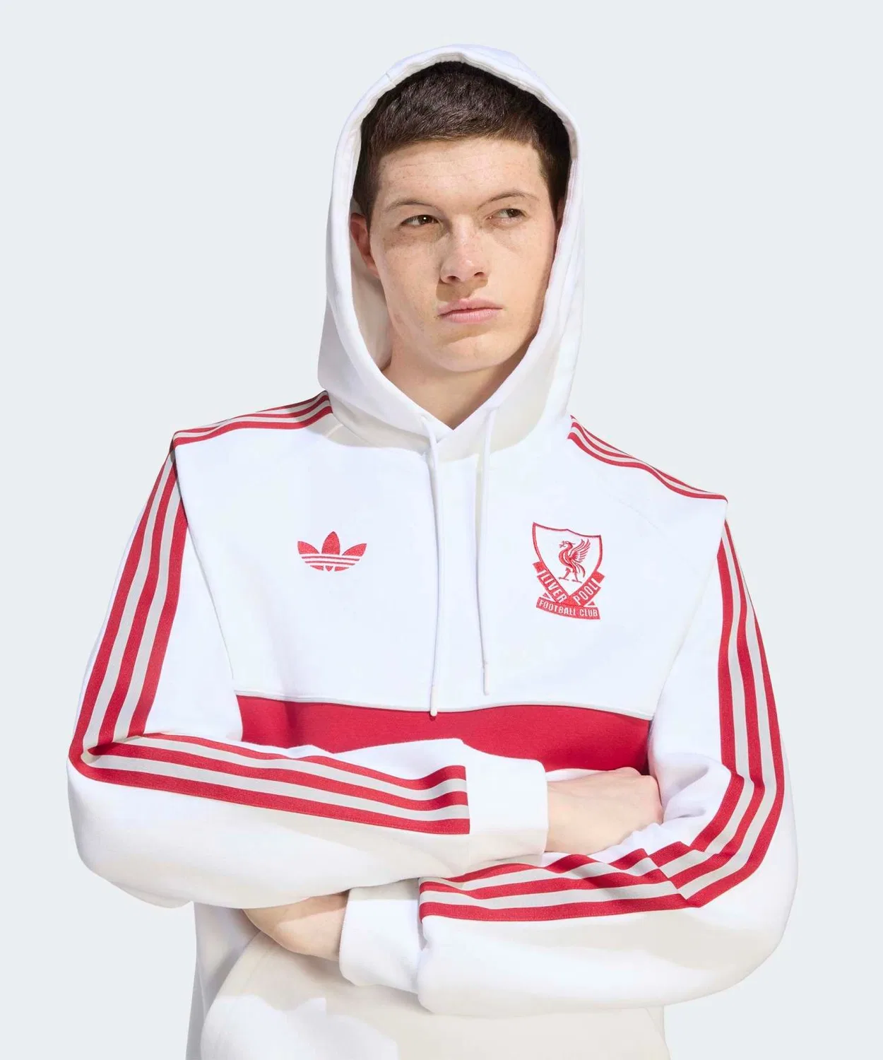 Мужской флисовый худи с длинным рукавомLiverpool FC Originals Adidas, Белый — фото 3