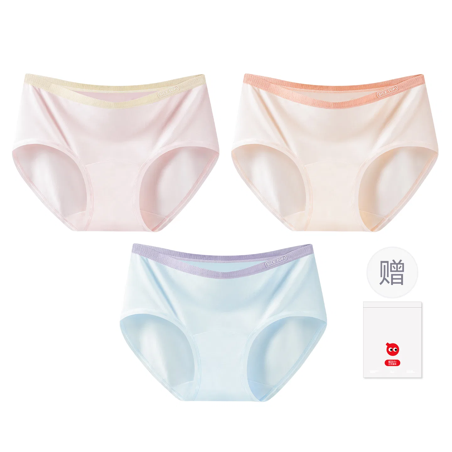 Детские трусы для девочек без швов Red bean, Light Pink-Light Blue-Micro Pink