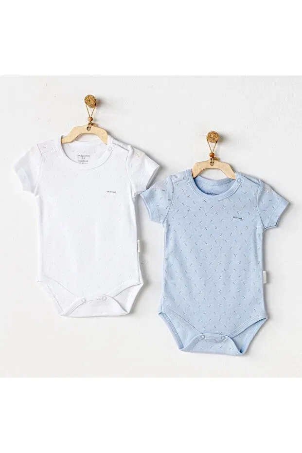 Детский комплект боди с жаккардом Andywawa, Blue-White