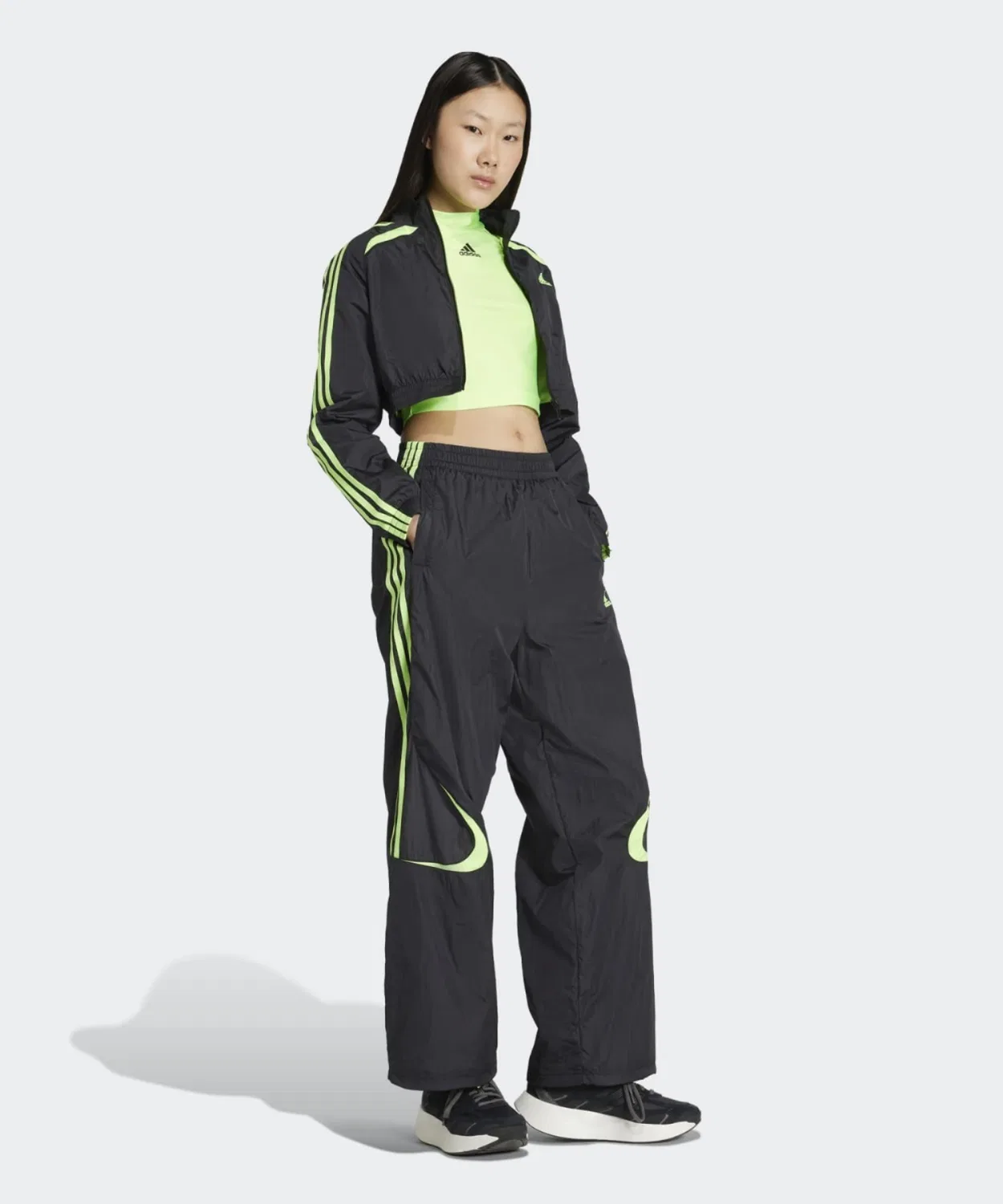 Женская футболка с высоким воротником и укороченной длиной Team Geist Adidas, Green — фото 3