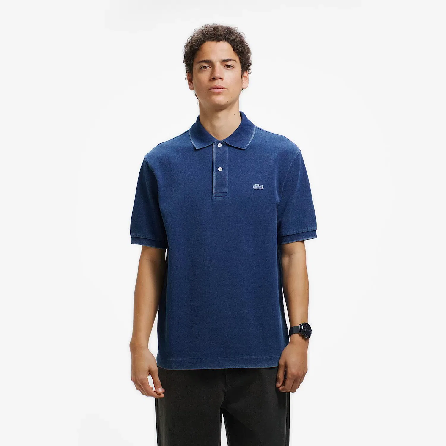 Мужская повседневная футболка-поло с принтом LACOSTE, Indigo Blue — фото 2