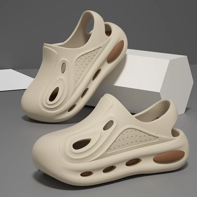 Детские клоги с нескользящей подошвой и дышащим верхом JBBCN, Beige — фото 4