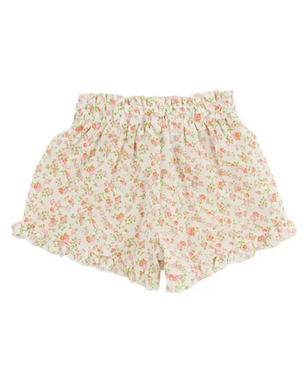 Детские шорты для девочек с принтом Poppy Sprig Delilah Ruffle Short Oh Baby!, Blush — фото 2