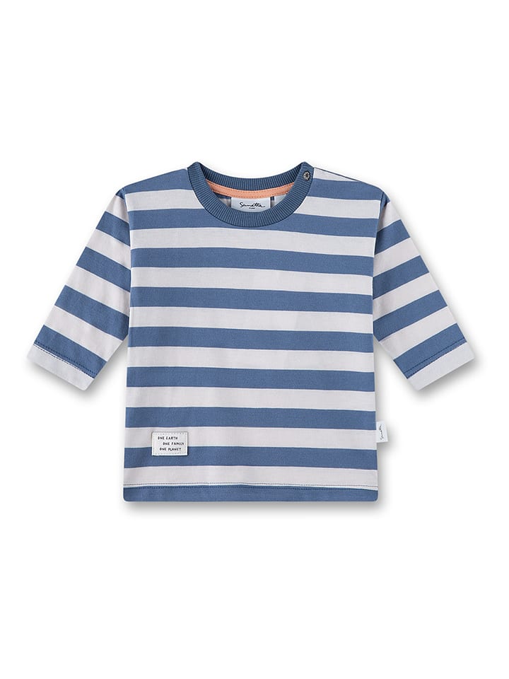 

Рубашка с длинным рукавом Sanetta Kidswear, синий/белый